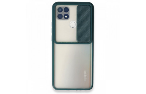 Newface Oppo A15 Kılıf Palm Buzlu Kamera Sürgülü Silikon - Yeşil