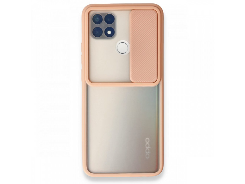 Newface Oppo A15S Kılıf Palm Buzlu Kamera Sürgülü Silikon - Pembe