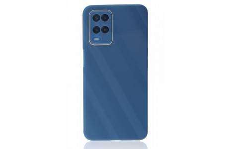 Newface Oppo A54 4G Kılıf Glass Kapak - Mavi