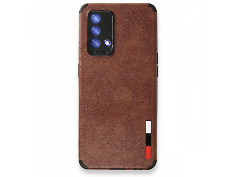 Newface Oppo A74 4G Kılıf Loop Deri Silikon - Kahverengi
