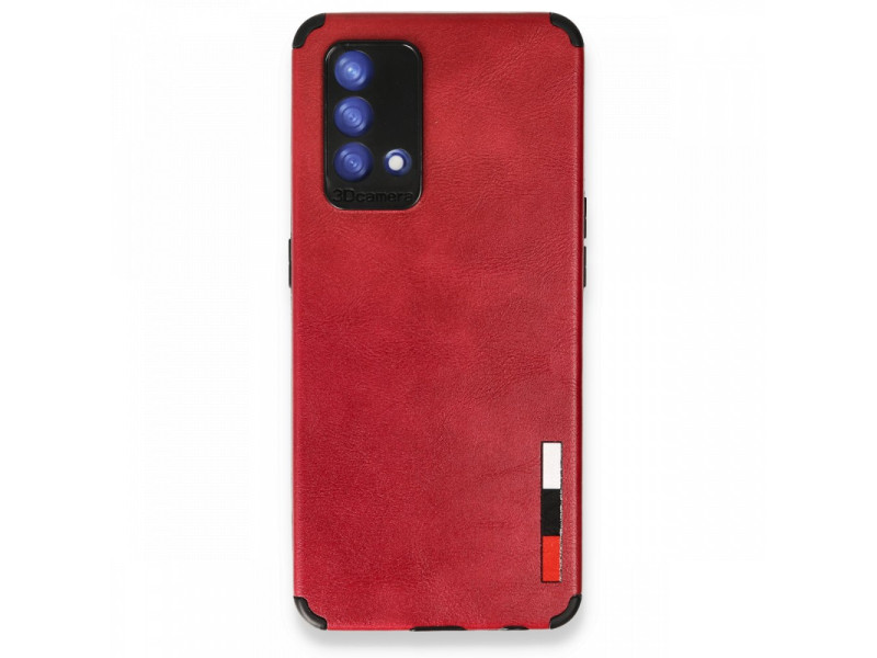 Newface Oppo A74 4G Kılıf Loop Deri Silikon - Kırmızı