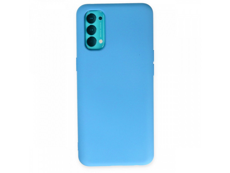 Newface Oppo Reno 4 Kılıf Nano içi Kadife Silikon - Mavi