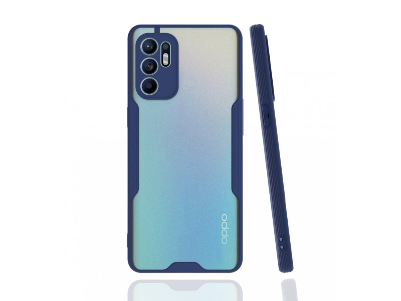Newface Oppo Reno 6 Kılıf Platin Silikon - Lacivert