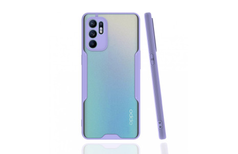 Newface Oppo Reno 6 Kılıf Platin Silikon - Lila