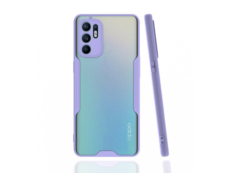 Newface Oppo Reno 6 Kılıf Platin Silikon - Lila