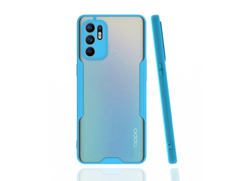 Newface Oppo Reno 6 Kılıf Platin Silikon - Mavi