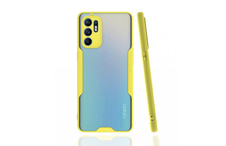 Newface Oppo Reno 6 Kılıf Platin Silikon - Sarı