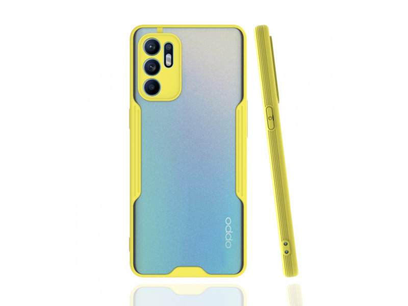 Newface Oppo Reno 6 Kılıf Platin Silikon - Sarı