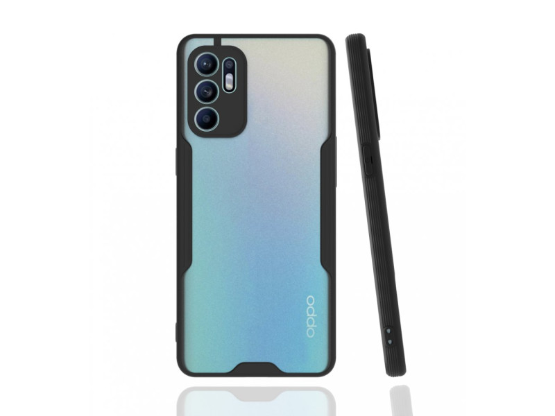 Newface Oppo Reno 6 Kılıf Platin Silikon - Siyah