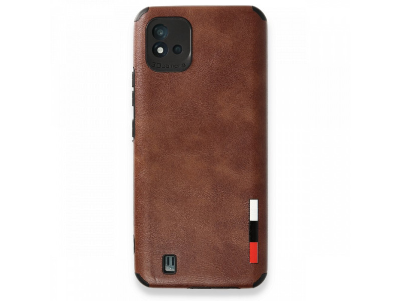 Newface Realme C11 2021 Kılıf Loop Deri Silikon - Kahverengi
