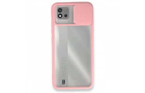 Newface Realme C11 2021 Kılıf Palm Buzlu Kamera Sürgülü Silikon - Pembe