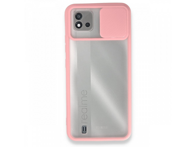 Newface Realme C11 2021 Kılıf Palm Buzlu Kamera Sürgülü Silikon - Pembe