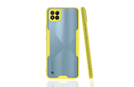 Newface Realme C11 2021 Kılıf Platin Silikon - Sarı
