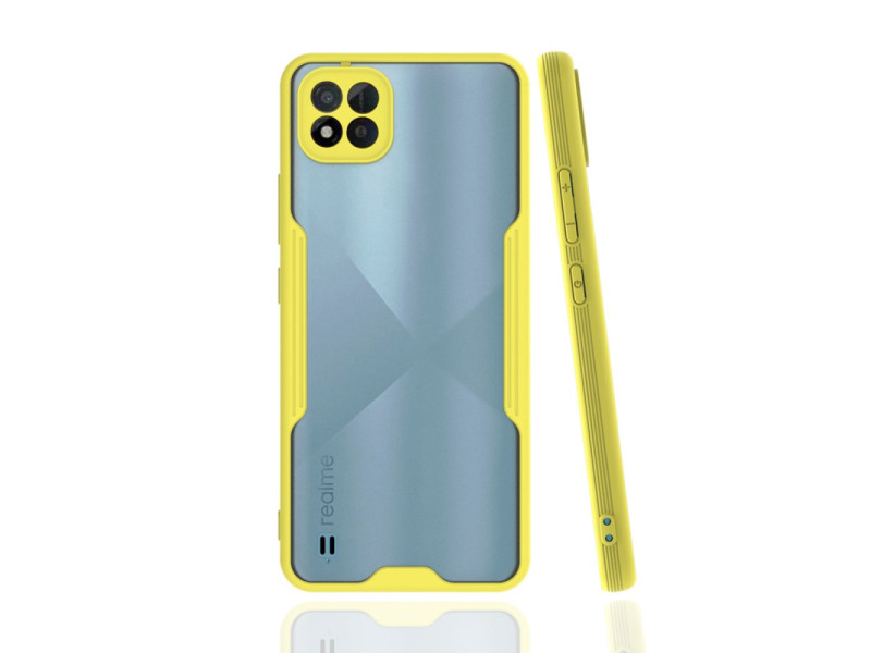 Newface Realme C11 2021 Kılıf Platin Silikon - Sarı