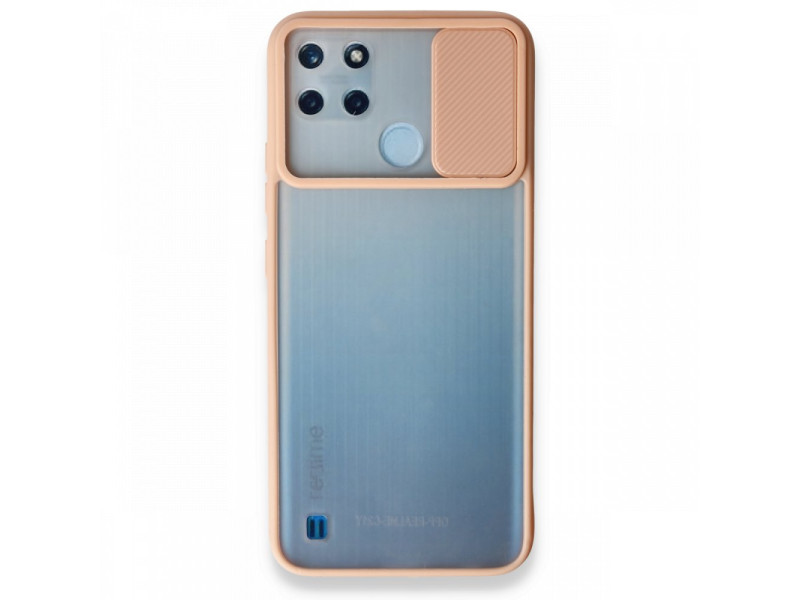Newface Realme C21Y Kılıf Palm Buzlu Kamera Sürgülü Silikon - Pembe