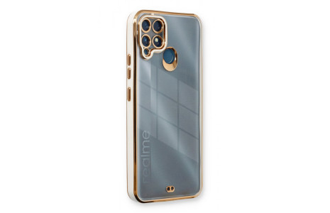 Newface Realme C25s Kılıf Liva Lens Silikon - Beyaz