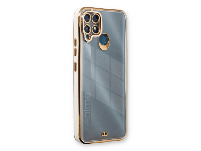 Newface Realme C25s Kılıf Liva Lens Silikon - Beyaz