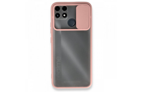 Newface Realme C25s Kılıf Palm Buzlu Kamera Sürgülü Silikon - Pembe