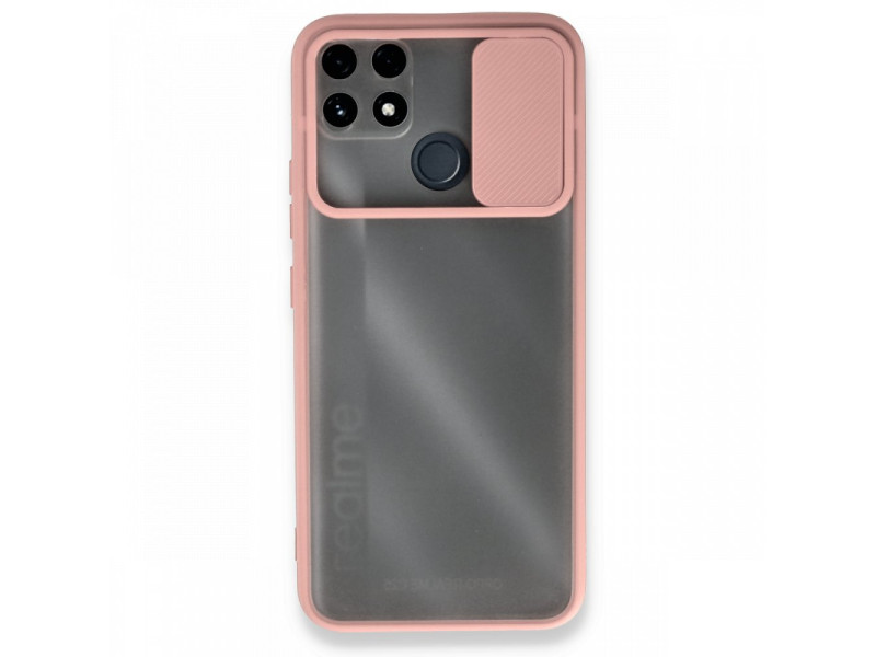 Newface Realme C25s Kılıf Palm Buzlu Kamera Sürgülü Silikon - Pembe