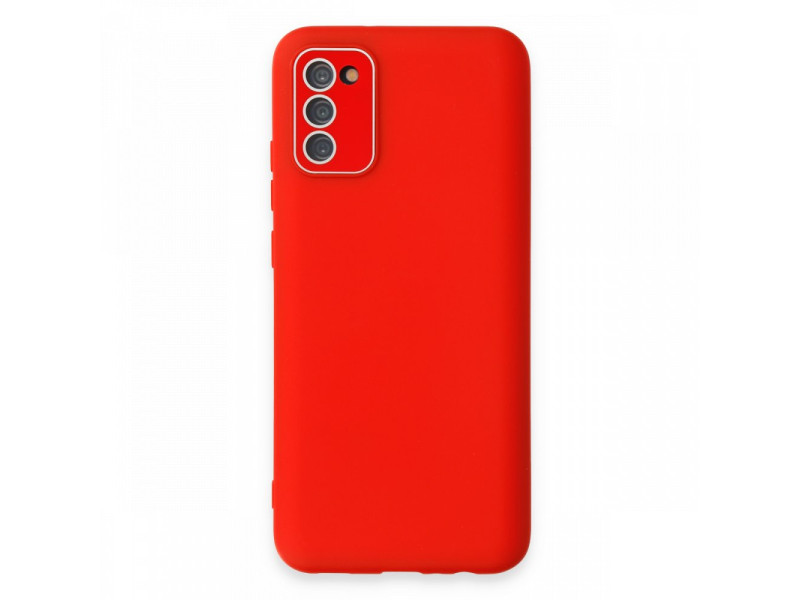 Newface Samsung Galaxy A02S Kılıf Lansman Glass Kapak - Kırmızı