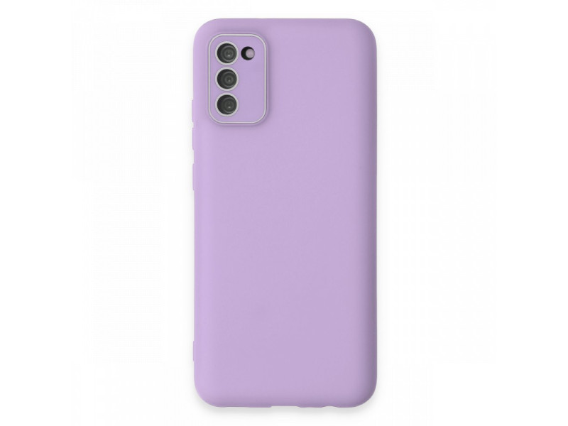 Newface Samsung Galaxy A02S Kılıf Lansman Glass Kapak - Lila