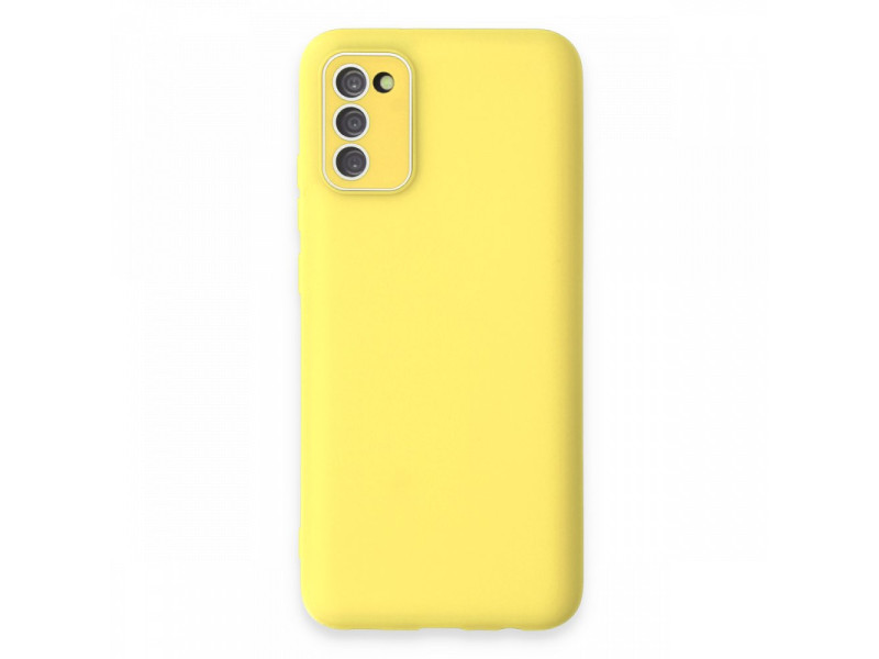 Newface Samsung Galaxy A02S Kılıf Lansman Glass Kapak - Sarı