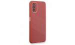 Newface Samsung Galaxy A03S Kılıf Glass Kapak - Bordo