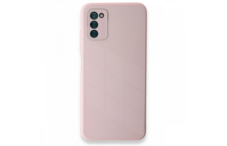 Newface Samsung Galaxy A03S Kılıf Glass Kapak - Pembe