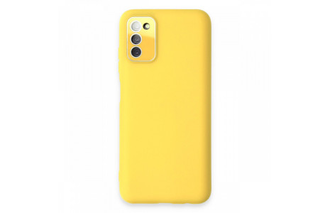 Newface Samsung Galaxy A03S Kılıf Lansman Glass Kapak - Sarı