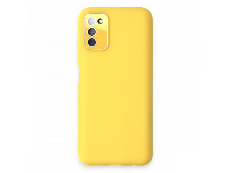 Newface Samsung Galaxy A03S Kılıf Lansman Glass Kapak - Sarı
