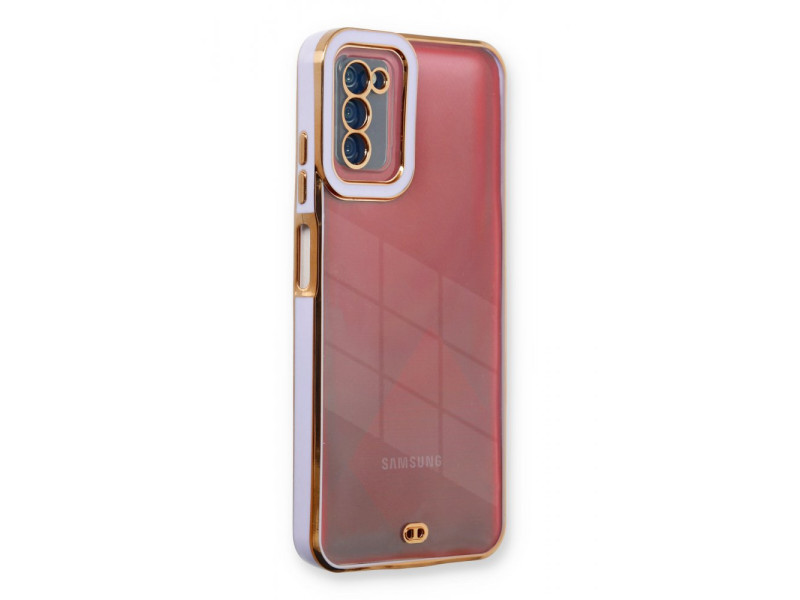 Newface Samsung Galaxy A03S Kılıf Liva Lens Silikon - Lila