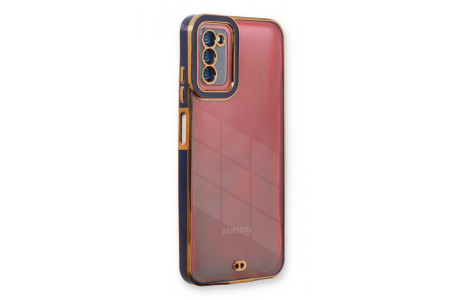 Newface Samsung Galaxy A02S Kılıf Liva Lens Silikon - Mavi
