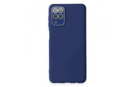 Newface Samsung Galaxy A12 Kılıf Lansman Glass Kapak - Lacivert
