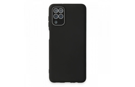 Newface Samsung Galaxy A12 Kılıf Lansman Glass Kapak - Siyah
