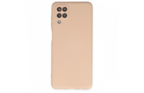 Newface Samsung Galaxy A12 Kılıf Nano içi Kadife Silikon - Pudra