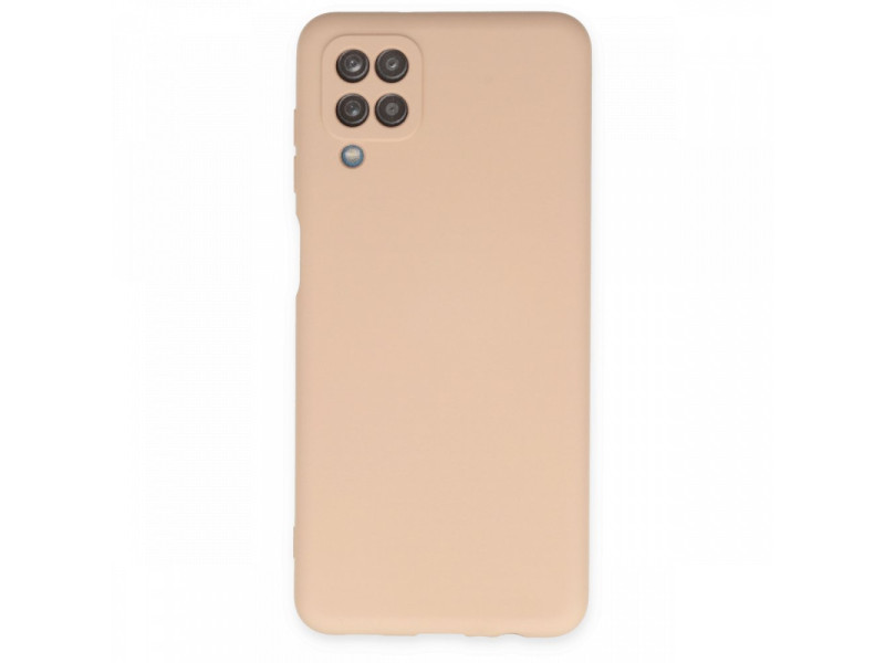 Newface Samsung Galaxy A12 Kılıf Nano içi Kadife Silikon - Pudra