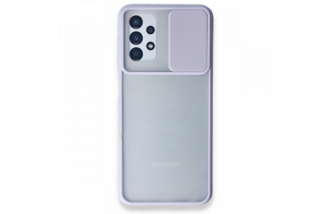 Newface Samsung Galaxy A13 4G Kılıf Palm Buzlu Kamera Sürgülü Silikon - Lila