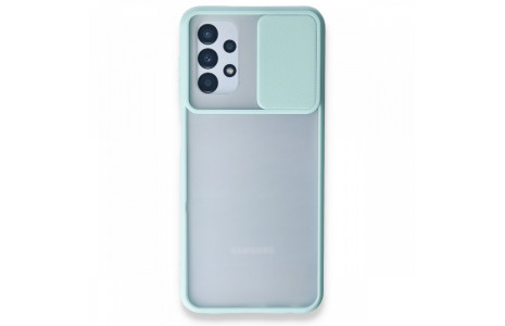 Newface Samsung Galaxy A13 4G Kılıf Palm Buzlu Kamera Sürgülü Silikon - Turkuaz