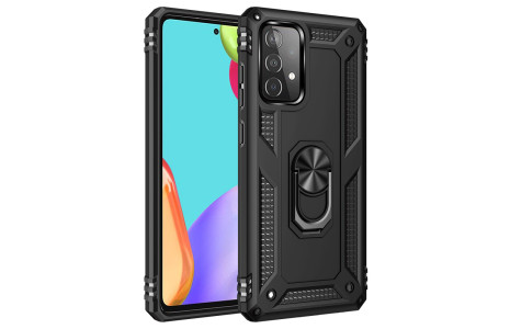 Newface Samsung Galaxy A13 4G Kılıf Sofya Yüzüklü Silikon Kapak - Siyah