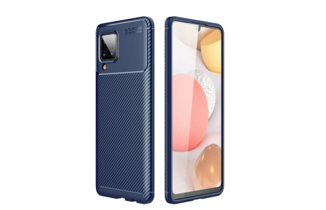 Newface Samsung Galaxy A22 Kılıf Focus Karbon Silikon - Lacivert