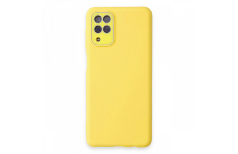 Newface Samsung Galaxy A22 Kılıf Lansman Glass Kapak - Sarı