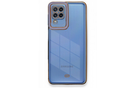 Newface Samsung Galaxy A22 Kılıf Liva Lens Silikon - Lila