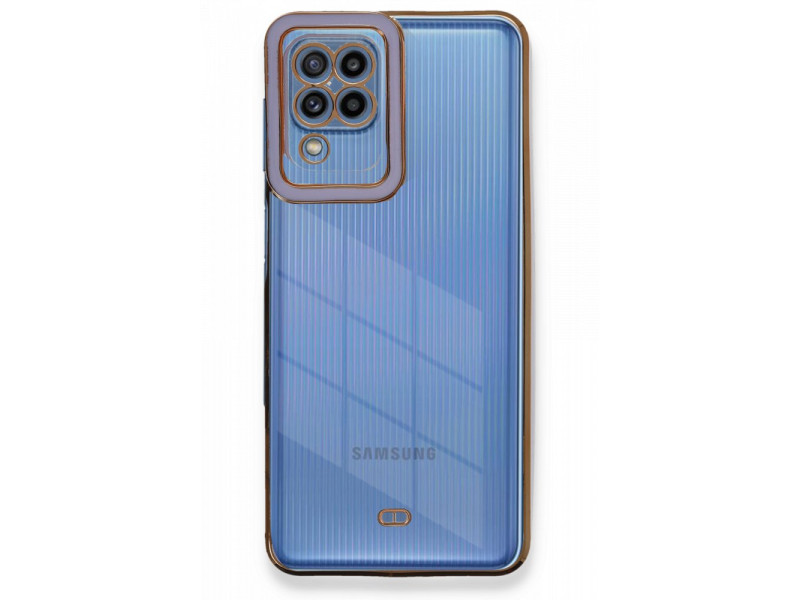 Newface Samsung Galaxy A22 Kılıf Liva Lens Silikon - Lila