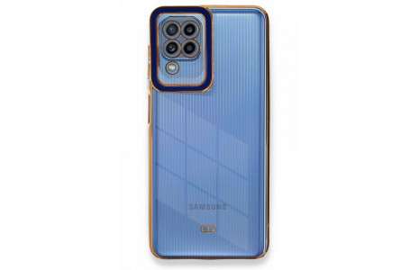 Newface Samsung Galaxy A22 Kılıf Liva Lens Silikon - Mavi