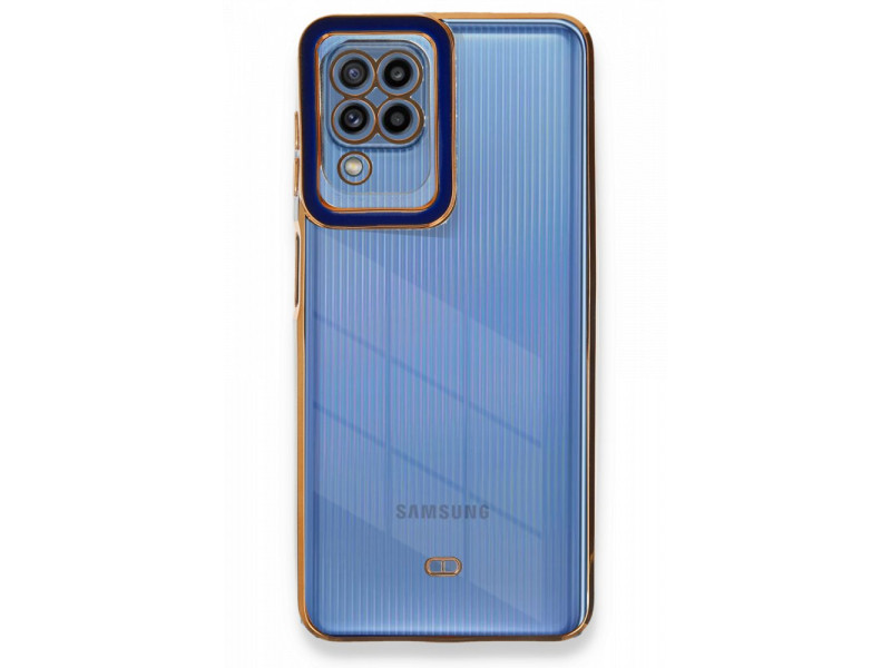 Newface Samsung Galaxy A22 Kılıf Liva Lens Silikon - Mavi