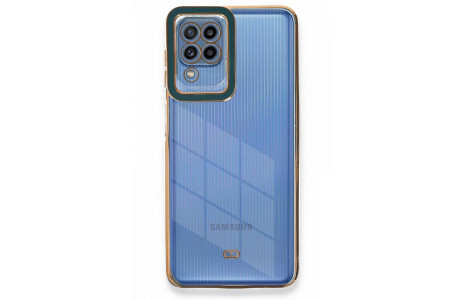 Newface Samsung Galaxy A22 Kılıf Liva Lens Silikon - Yeşil