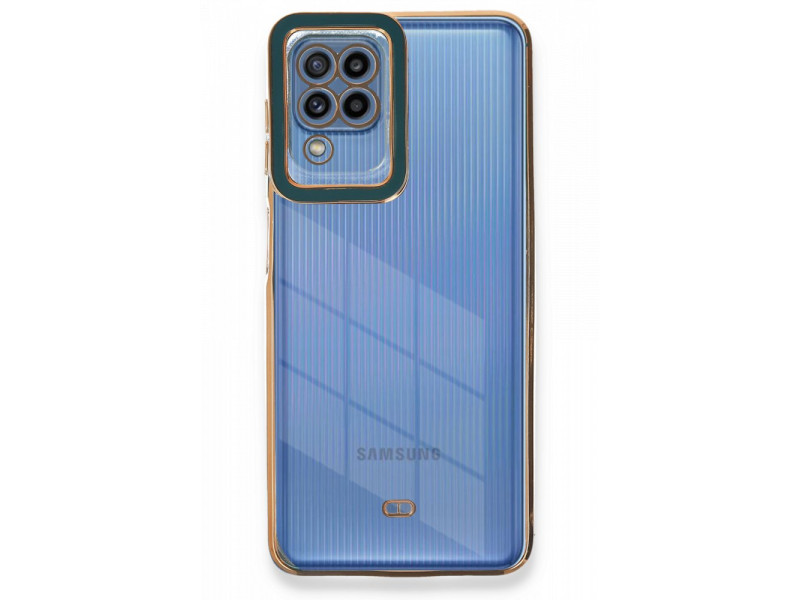Newface Samsung Galaxy A22 Kılıf Liva Lens Silikon - Yeşil