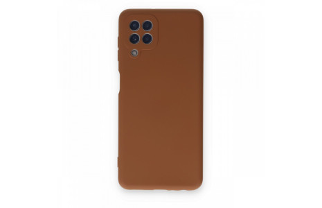 Newface Samsung Galaxy A22 Kılıf Nano içi Kadife Silikon - Kahverengi