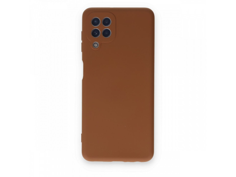 Newface Samsung Galaxy M32 Kılıf Nano içi Kadife Silikon - Kahverengi