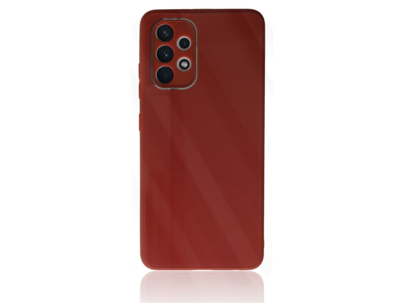 Newface Samsung Galaxy A23 4G Kılıf Glass Kapak - Bordo